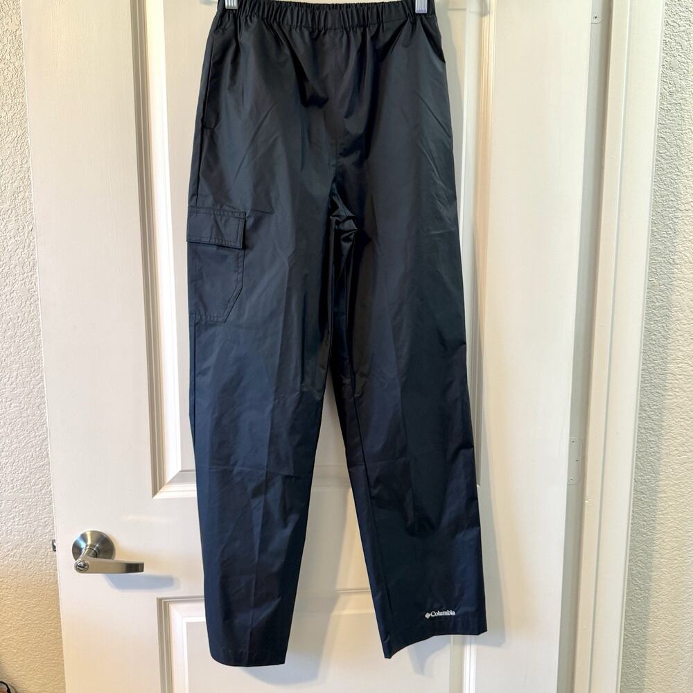 Columbia Youth L 14/16 Cypress Brook II Black Waterproof Rain Cargo Camp Pants